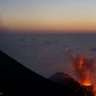 The active crater of Stromboli volcano